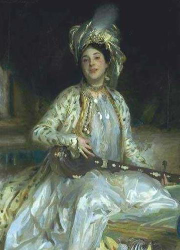 John Singer Sargent Sargent emphasized Almina Wertheimer exotic beauty in 1908 by dressing her en turquerie China oil painting art